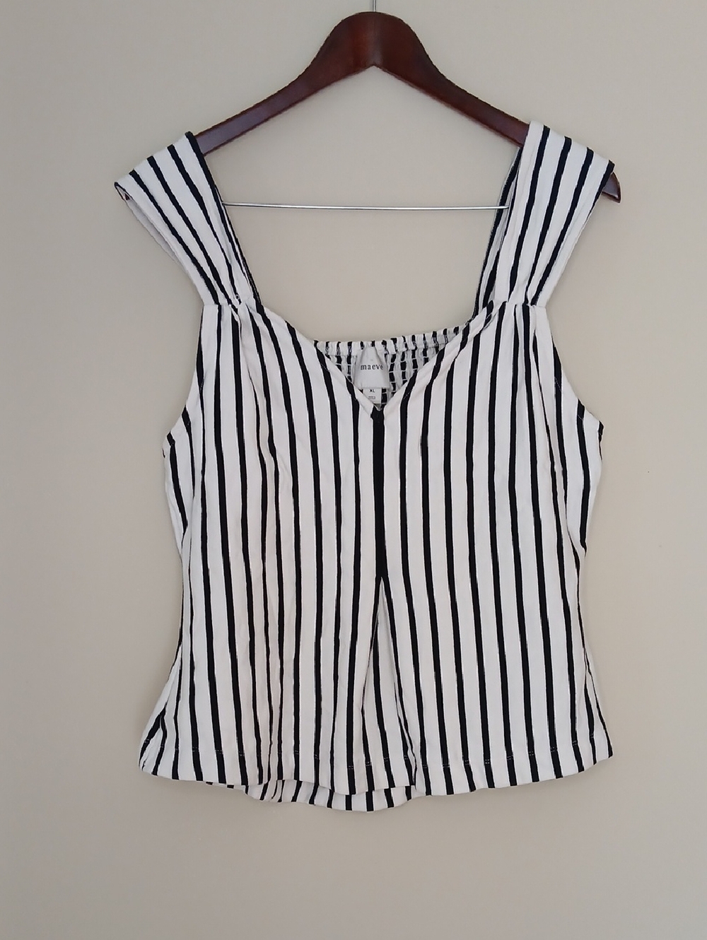 Anthropologie Maeve V-Neck Fit-and-Flare Striped Tank Size XL - Picture 3 of 6